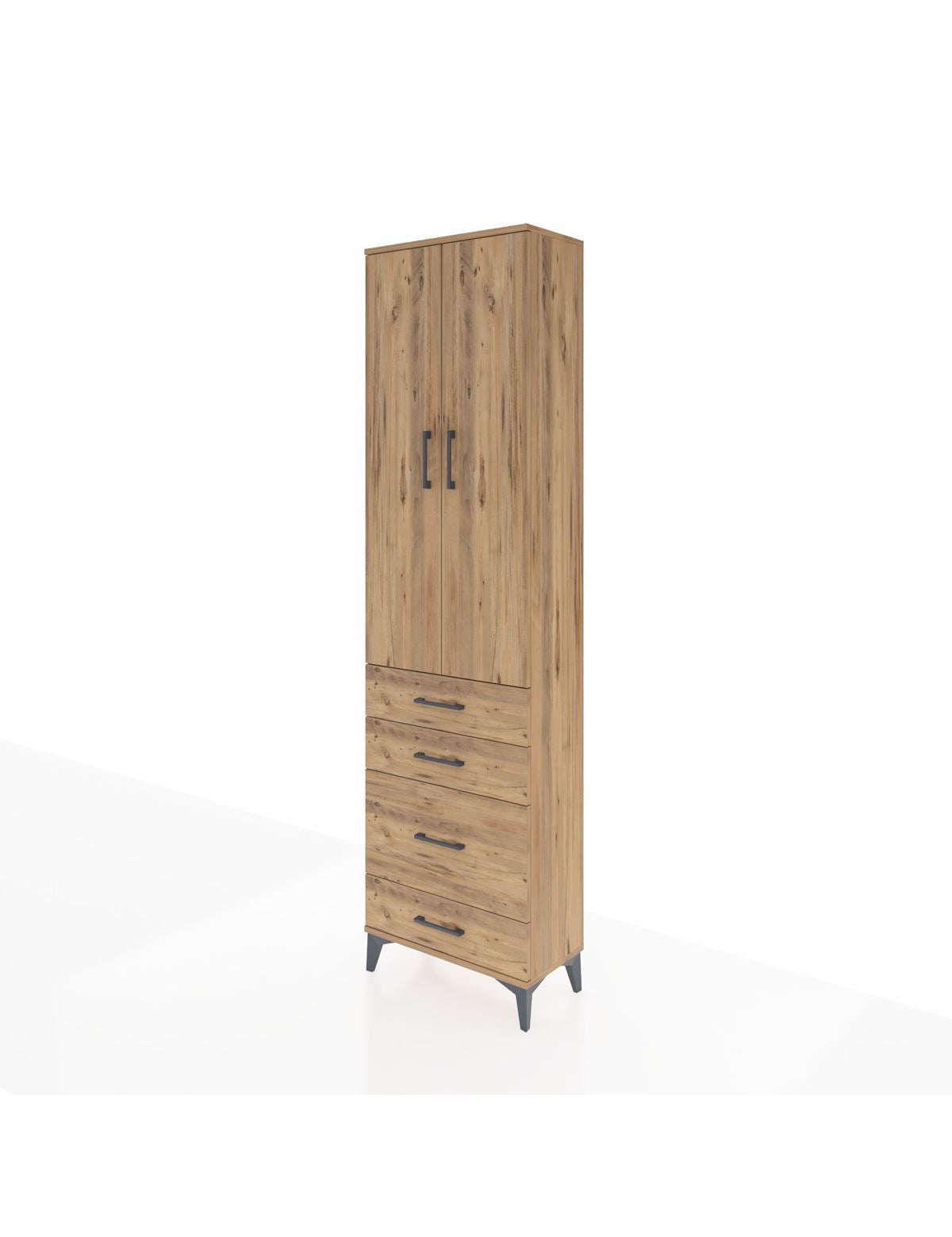 Arges Dolap 2 Raflı 4 Çekmeceli Tek Askılı 60x30x221 - S29M061V9A