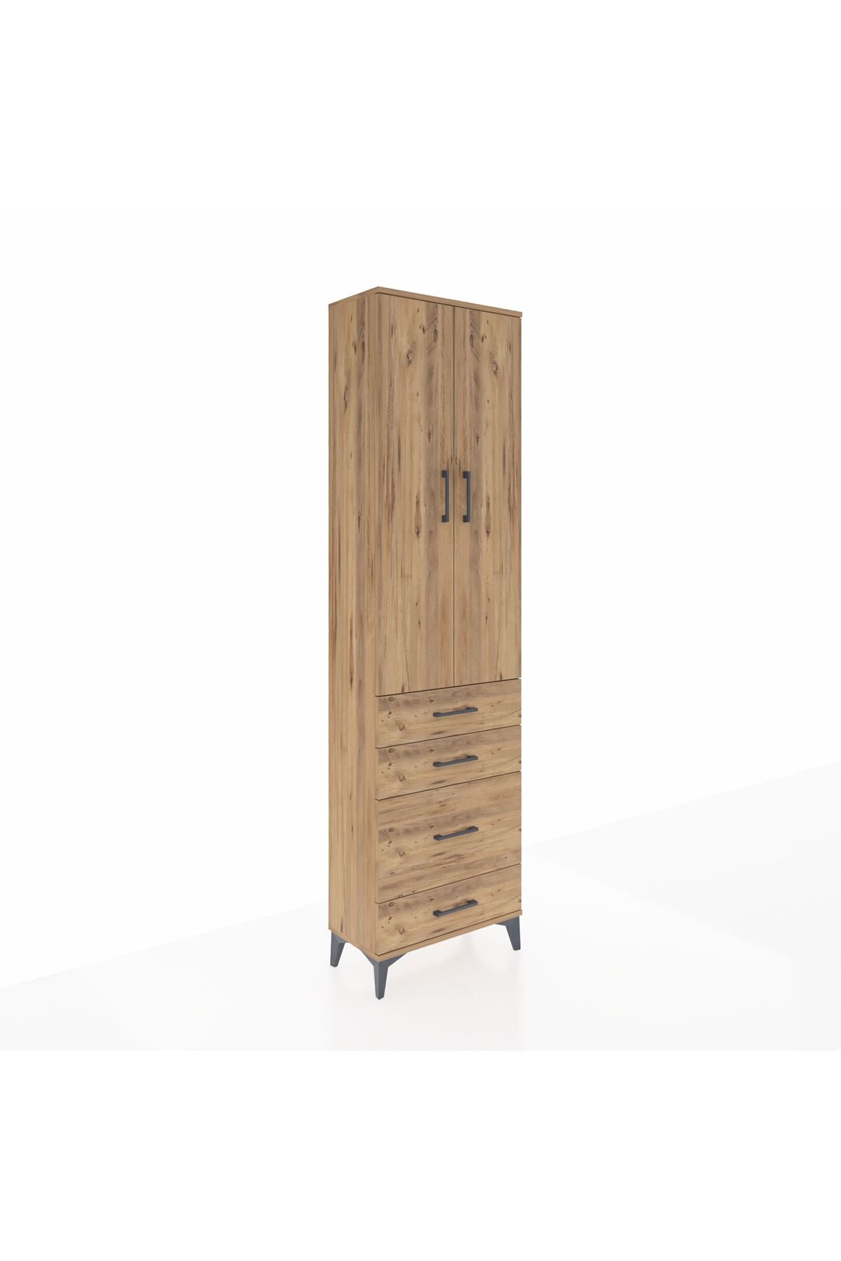 Arges Dolap 2 Raflı 4 Çekmeceli Tek Askılı 60x30x221 - S29M061V9A