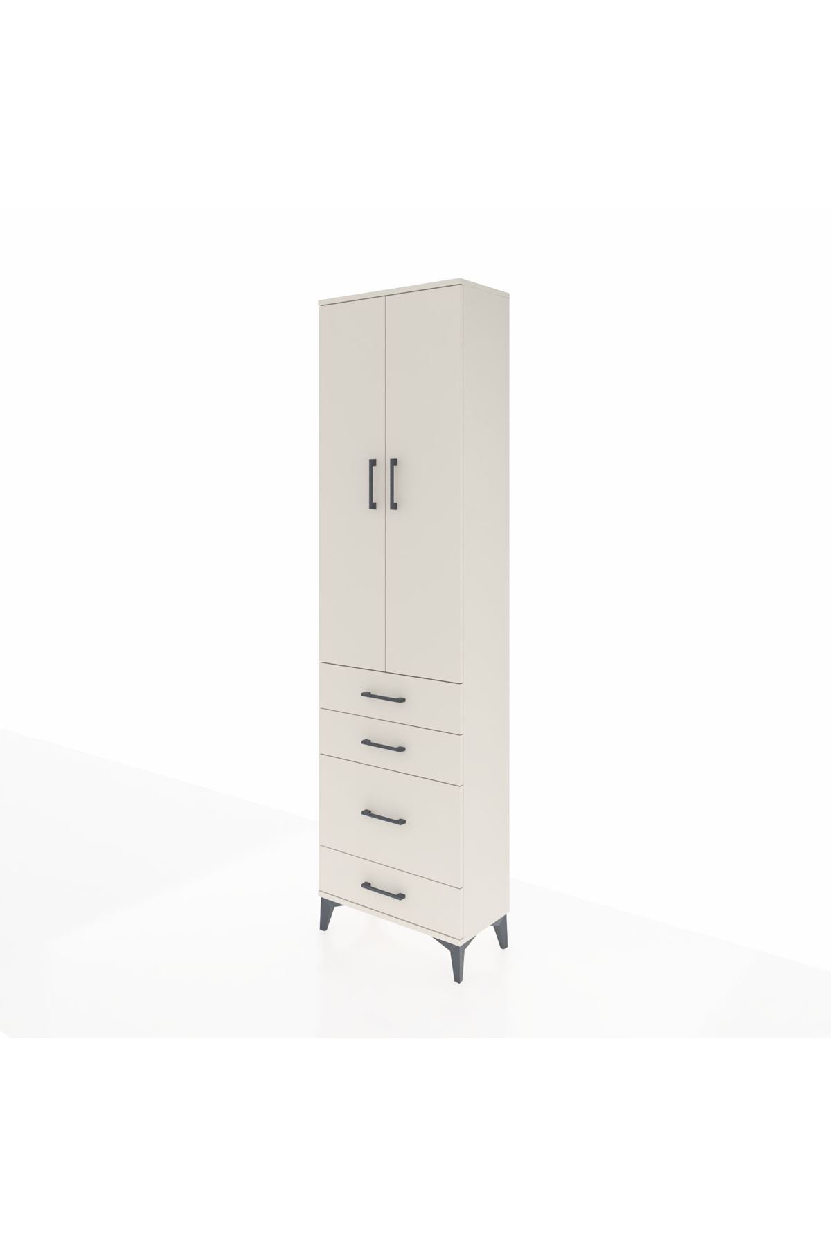 Arges Dolap 3 Raflı 4 Çekmeceli 2 Kapaklı 60x30x221 - S29M062V1A