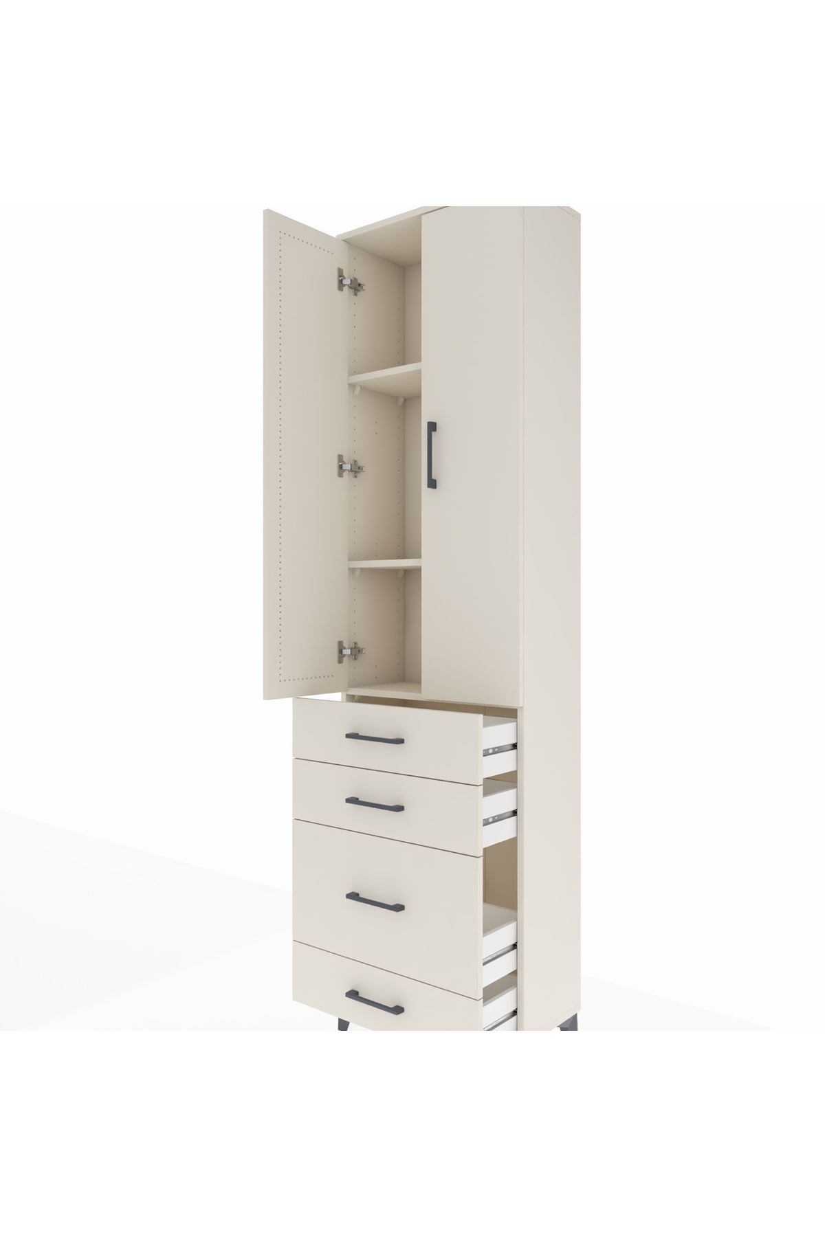 Arges Dolap 3 Raflı 4 Çekmeceli 2 Kapaklı 60x30x221 - S29M062V1A