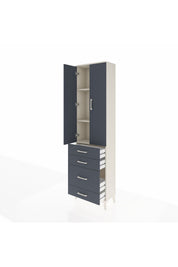 Arges Dolap 3 Raflı 4 Çekmeceli 2 Kapaklı 60x30x221 - S29M062V2A