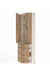 Arges Dolap 3 Raflı 4 Çekmeceli 2 Kapaklı 60x30x221 - S29M062V3A