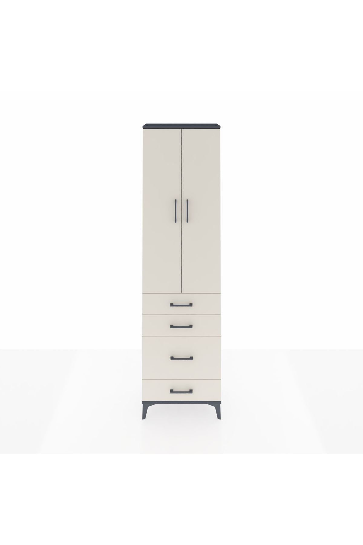 Arges Dolap 3 Raflı 4 Çekmeceli 2 Kapaklı 60x30x221 - S29M062V4A