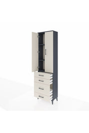 Arges Dolap 3 Raflı 4 Çekmeceli 2 Kapaklı 60x30x221 - S29M062V4A