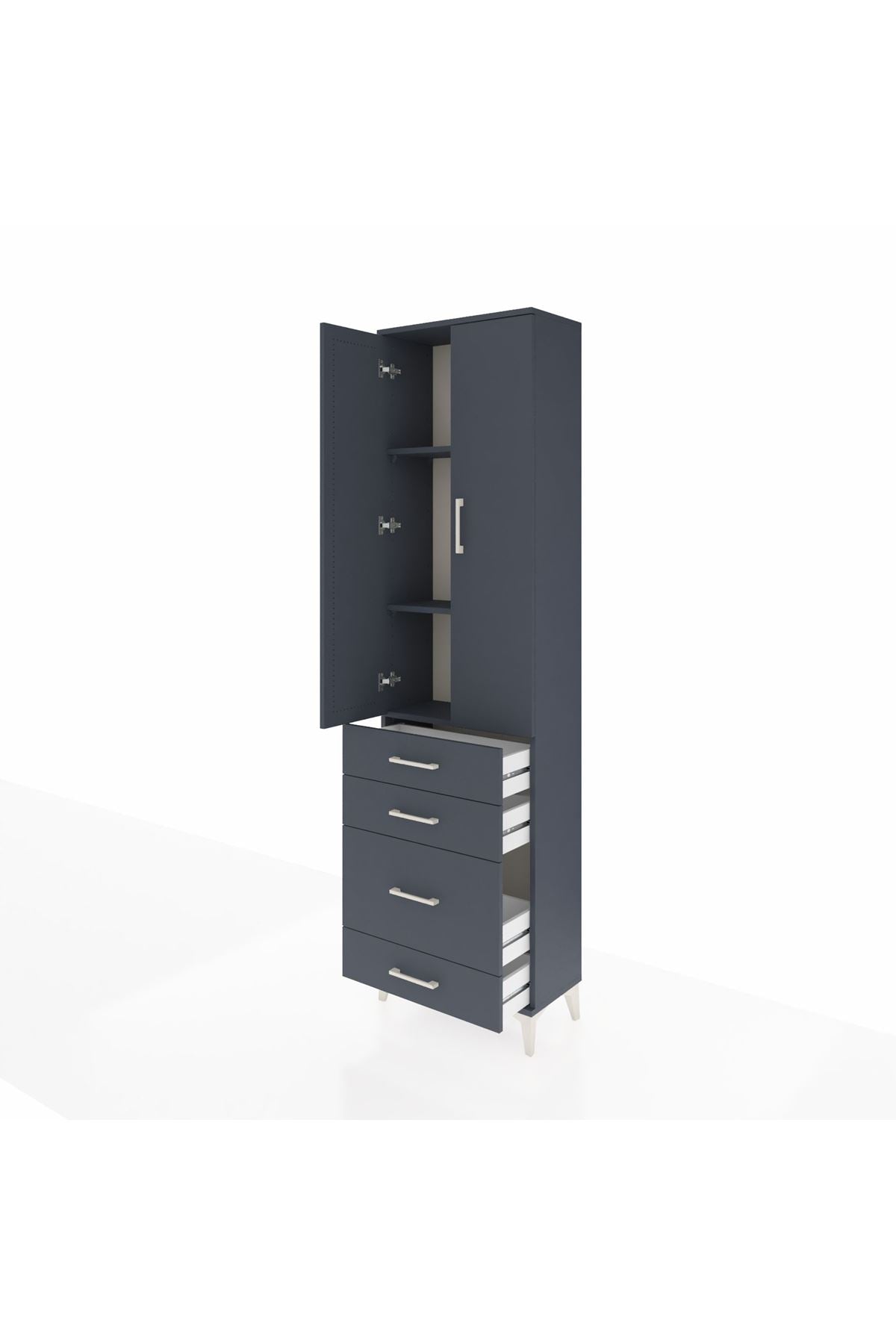 Arges Dolap 3 Raflı 4 Çekmeceli 2 Kapaklı 60x30x221 - S29M062V5A