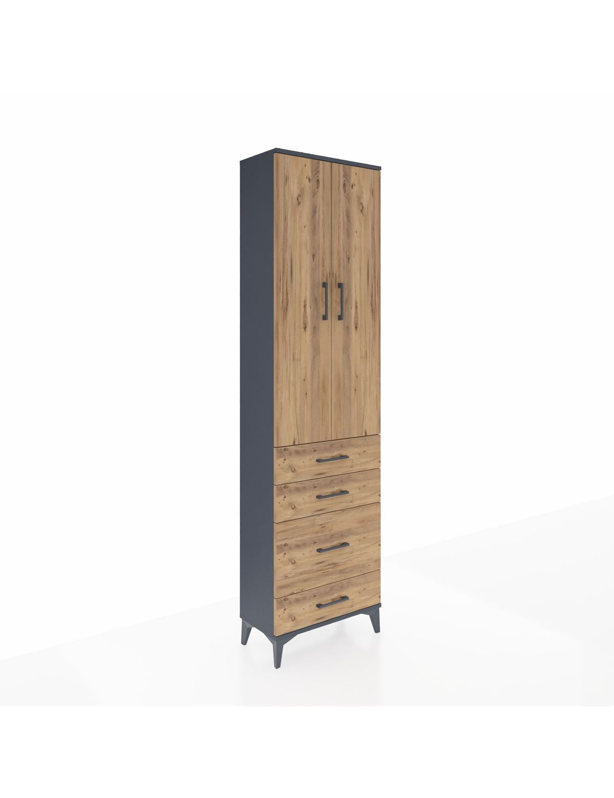 Arges Dolap 3 Raflı 4 Çekmeceli 2 Kapaklı 60x30x221 - S29M062V6A