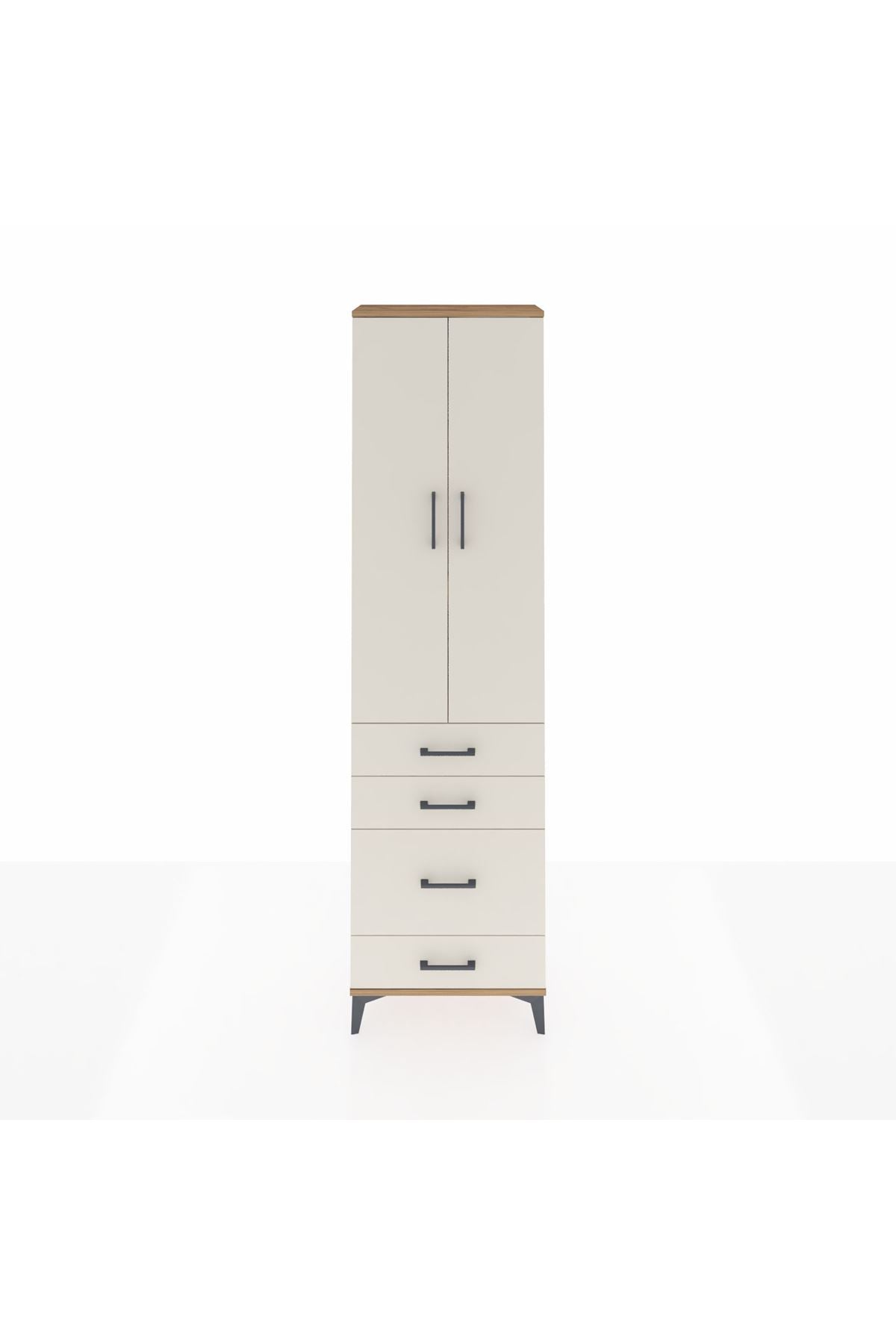 Arges Dolap 3 Raflı 4 Çekmeceli 2 Kapaklı 60x30x221 - S29M062V7A