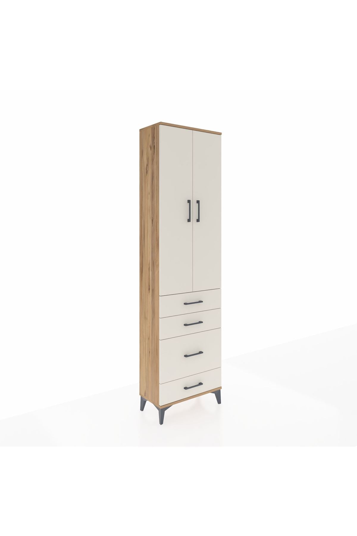 Arges Dolap 3 Raflı 4 Çekmeceli 2 Kapaklı 60x30x221 - S29M062V7A