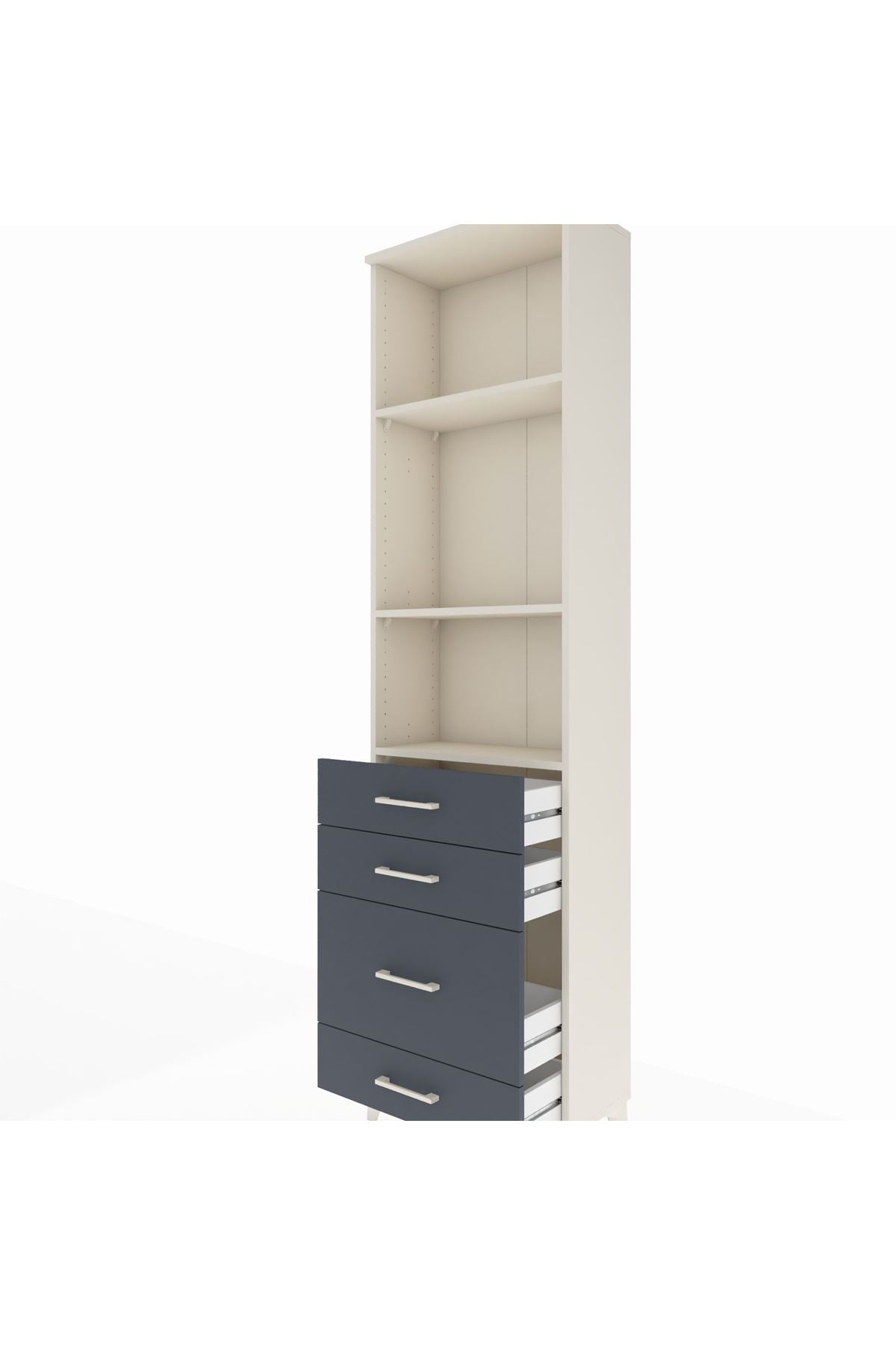 Arges Dolap 3 Raflı 4 Çekmeceli 60x30x221 - S29M063V2A
