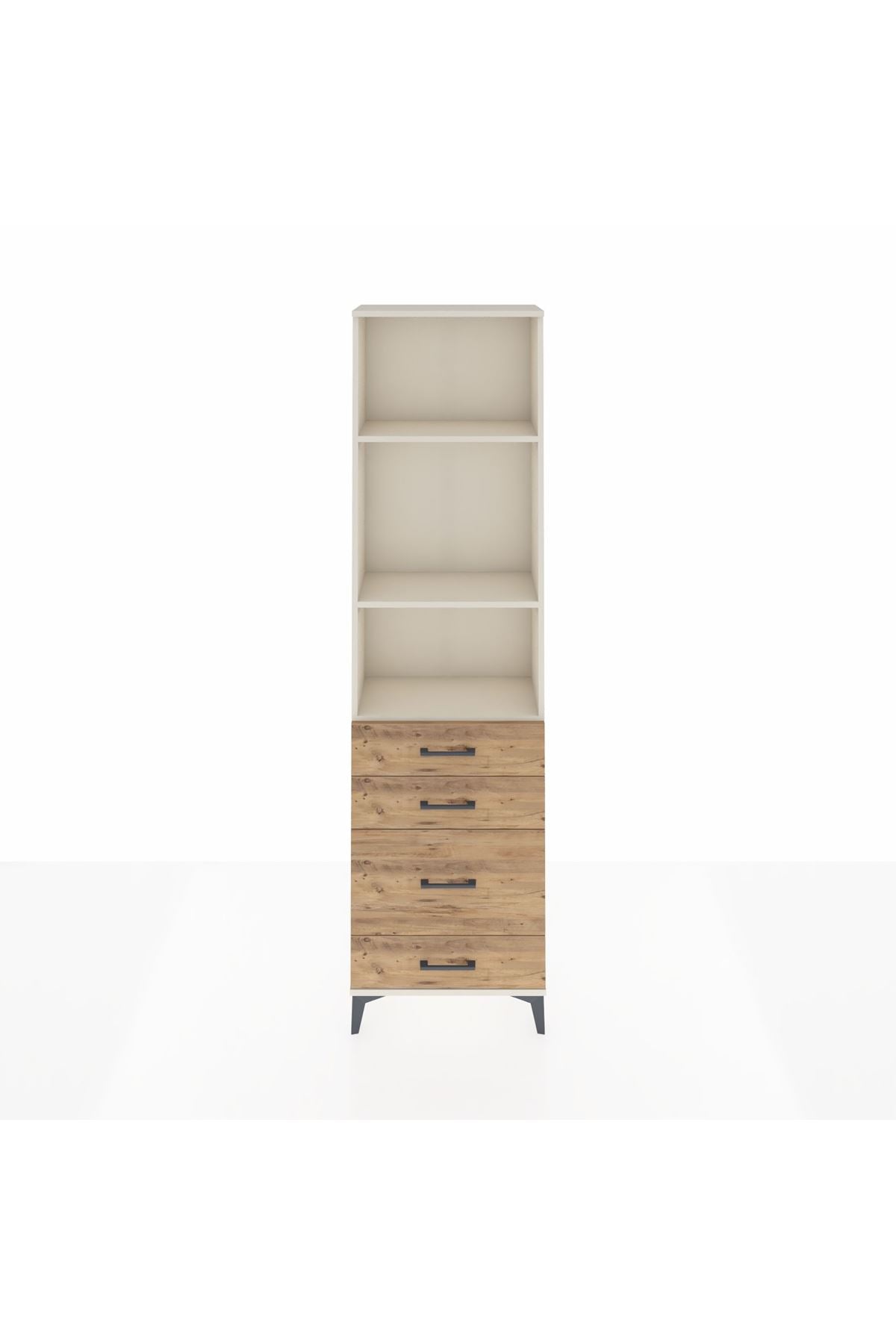 Arges Dolap 3 Raflı 4 Çekmeceli 60x30x221 - S29M063V3A