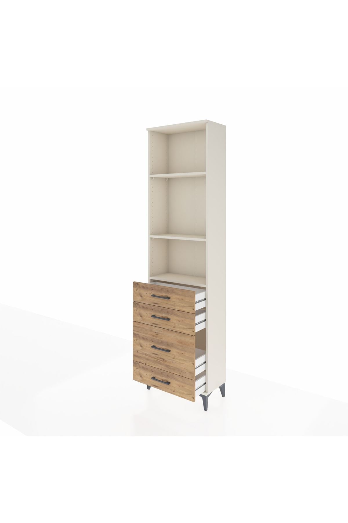 Arges Dolap 3 Raflı 4 Çekmeceli 60x30x221 - S29M063V3A