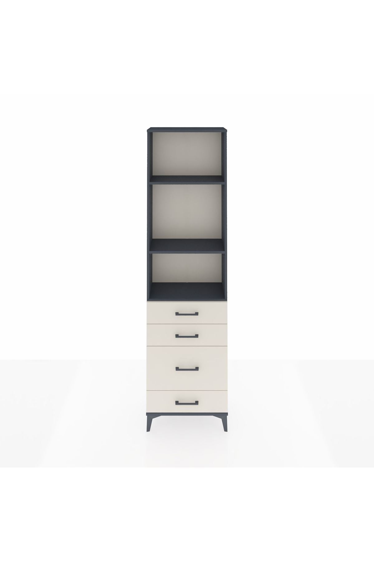 Arges Dolap 3 Raflı 4 Çekmeceli 60x30x221 - S29M063V4A