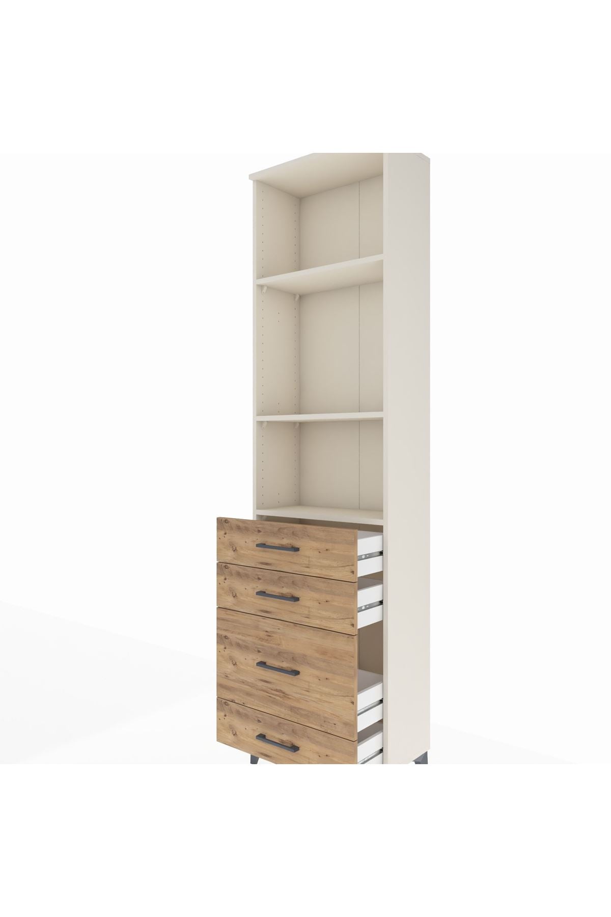 Arges Dolap 3 Raflı 4 Çekmeceli 60x30x221 - S29M063V3A