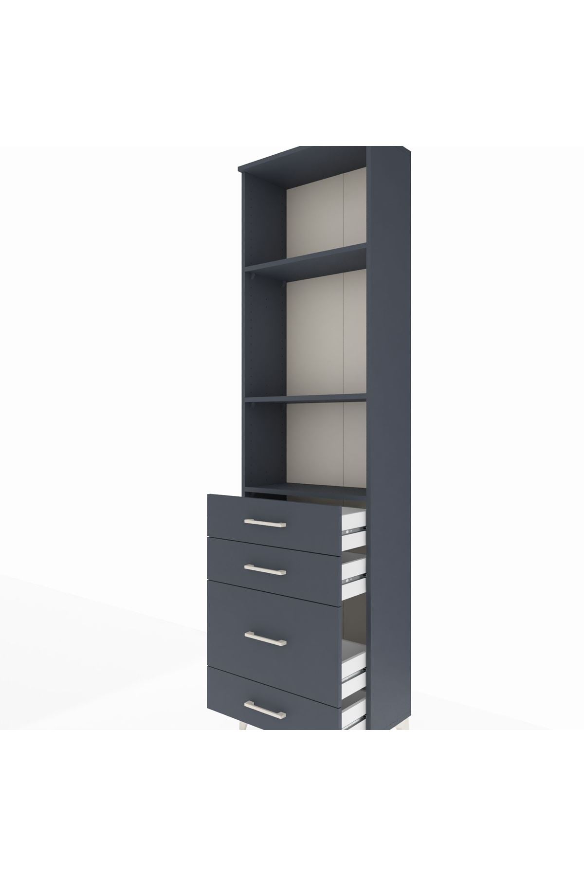 Arges Dolap 3 Raflı 4 Çekmeceli 60x30x221 - S29M063V5A