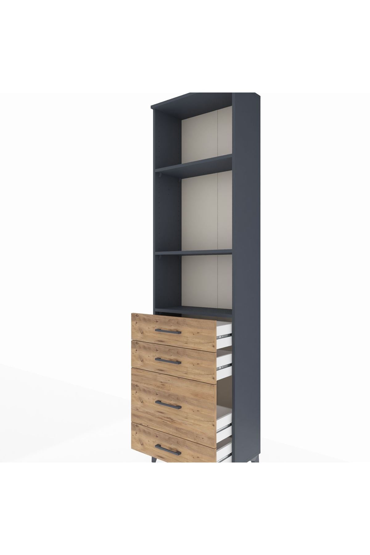 Arges Dolap 3 Raflı 4 Çekmeceli 60x30x221 - S29M063V6A