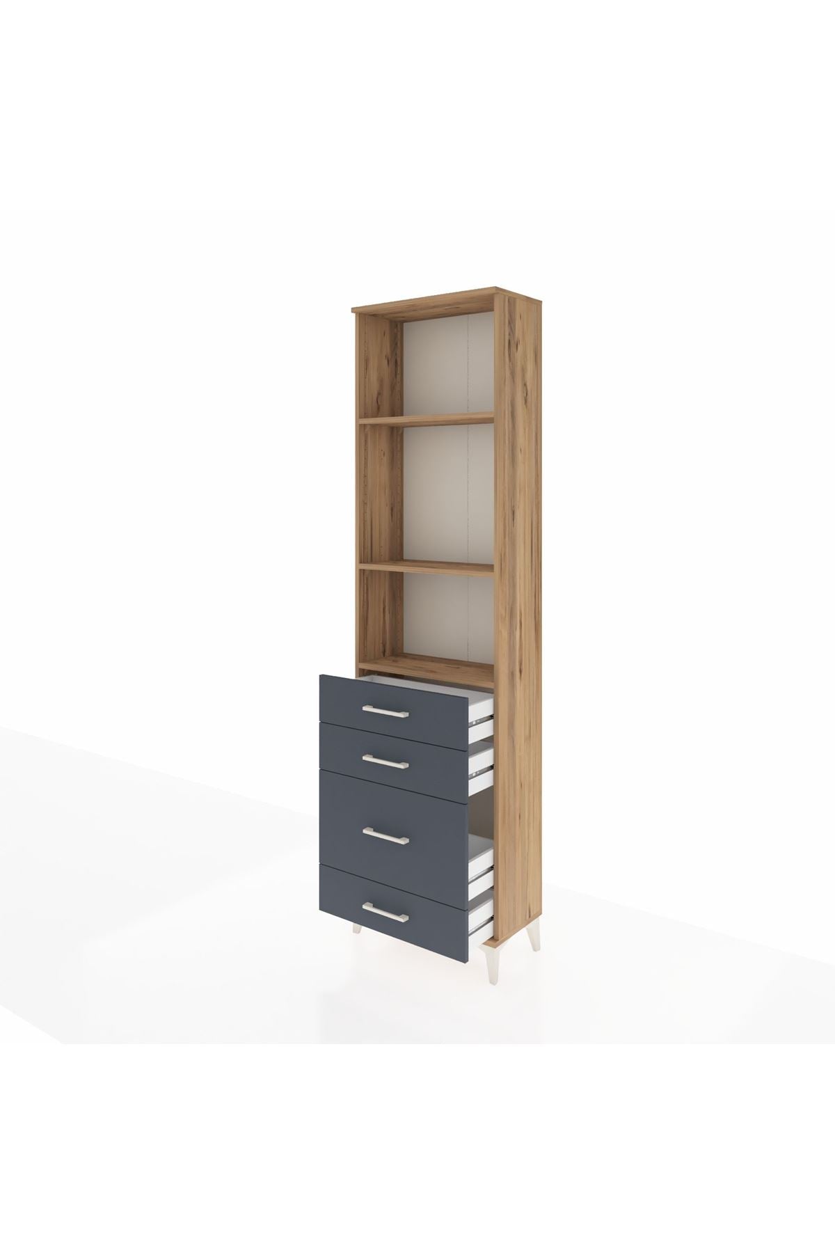 Arges Dolap 3 Raflı 4 Çekmeceli 60x30x221 - S29M063V8A