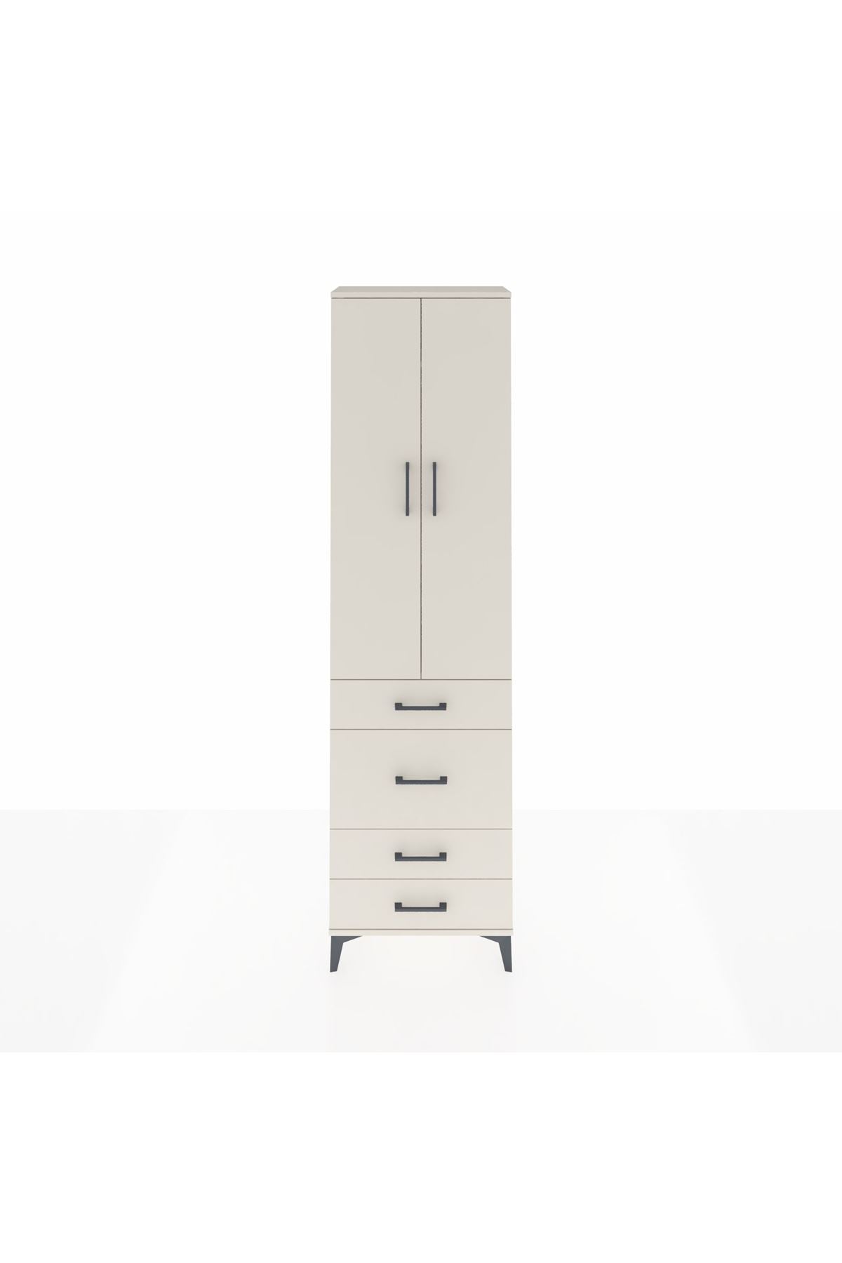 Arges Dolap 2 Raflı 4 Çekmeceli Tek Askılı 60x30x221 - S29M064V1A