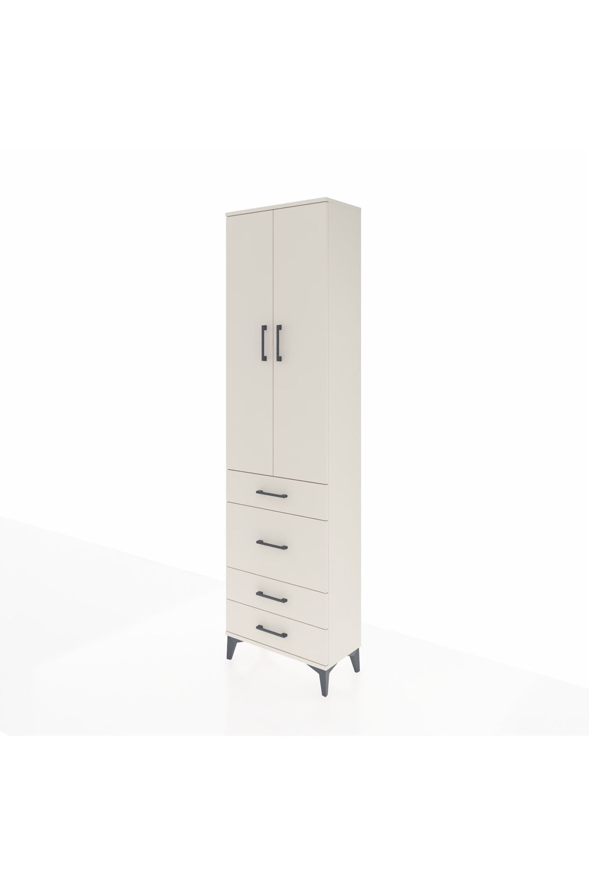 Arges Dolap 2 Raflı 4 Çekmeceli Tek Askılı 60x30x221 - S29M064V1A