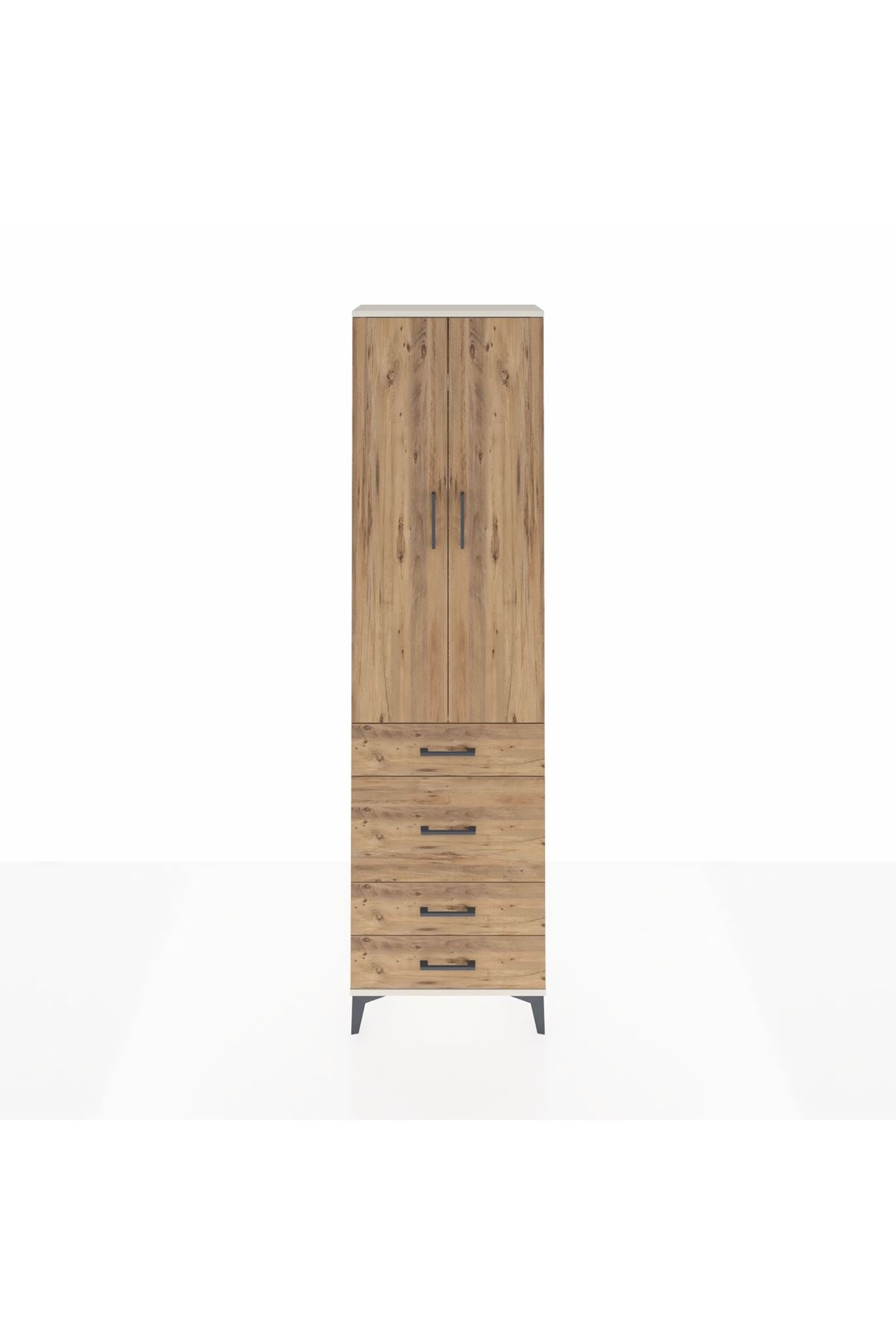 Arges Dolap 2 Raflı 4 Çekmeceli Tek Askılı 60x30x221 - S29M064V3A