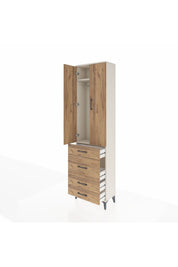 Arges Dolap 2 Raflı 4 Çekmeceli Tek Askılı 60x30x221 - S29M064V3A