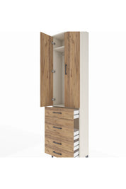 Arges Dolap 2 Raflı 4 Çekmeceli Tek Askılı 60x30x221 - S29M064V3A