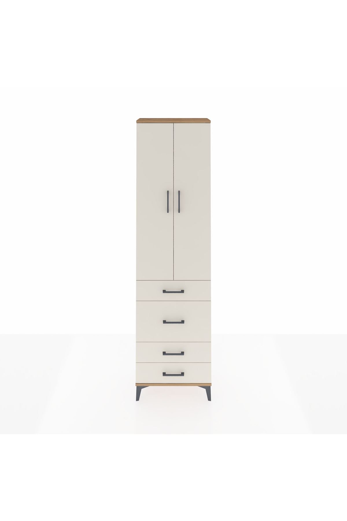 Arges Dolap 2 Raflı 4 Çekmeceli Tek Askılı 60x30x221 - S29M064V7A