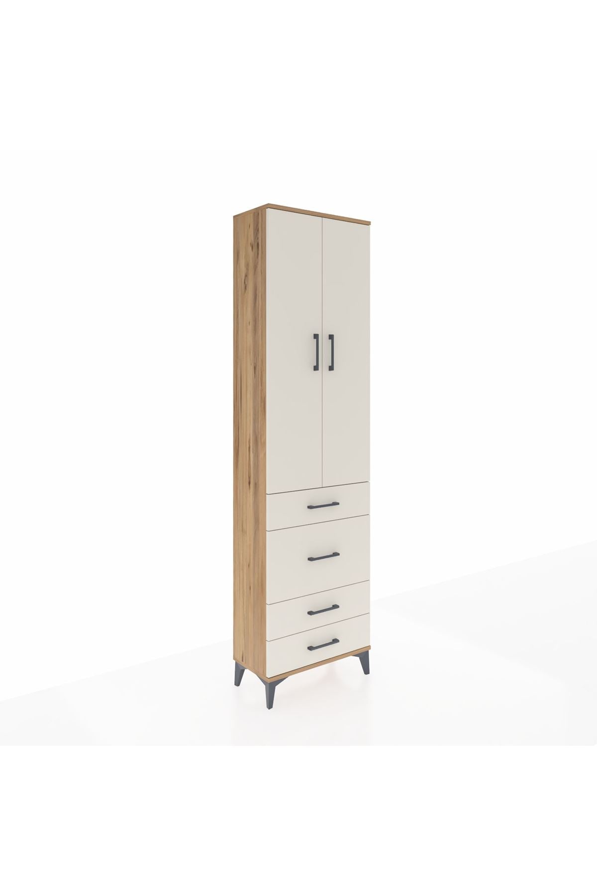 Arges Dolap 2 Raflı 4 Çekmeceli Tek Askılı 60x30x221 - S29M064V7A