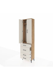 Arges Dolap 2 Raflı 4 Çekmeceli Tek Askılı 60x30x221 - S29M064V7A