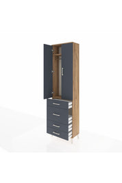 Arges Dolap 2 Raflı 4 Çekmeceli Tek Askılı 60x30x221 - S29M064V8A