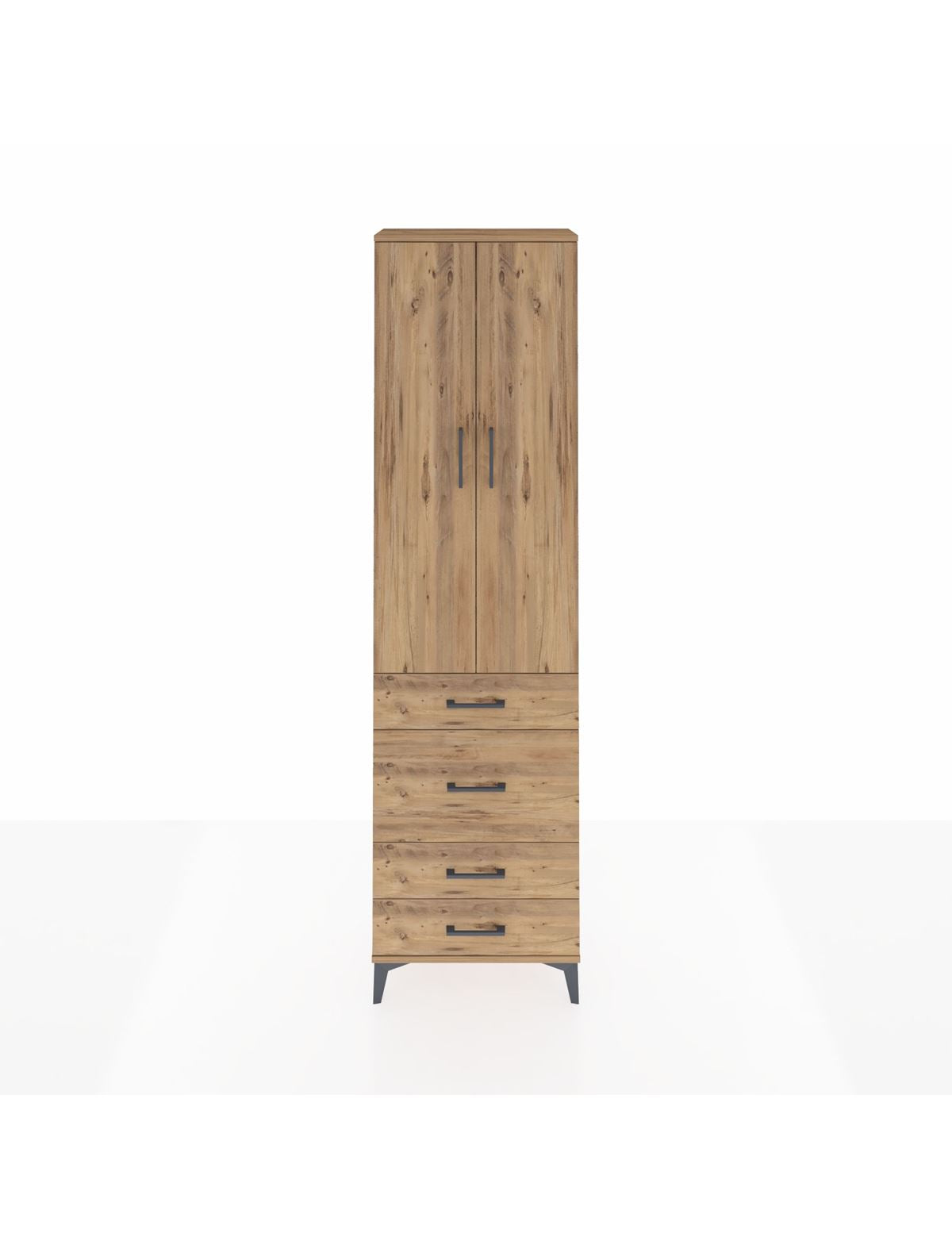 Arges Dolap 2 Raflı 4 Çekmeceli Tek Askılı 60x30x221 - S29M064V9A