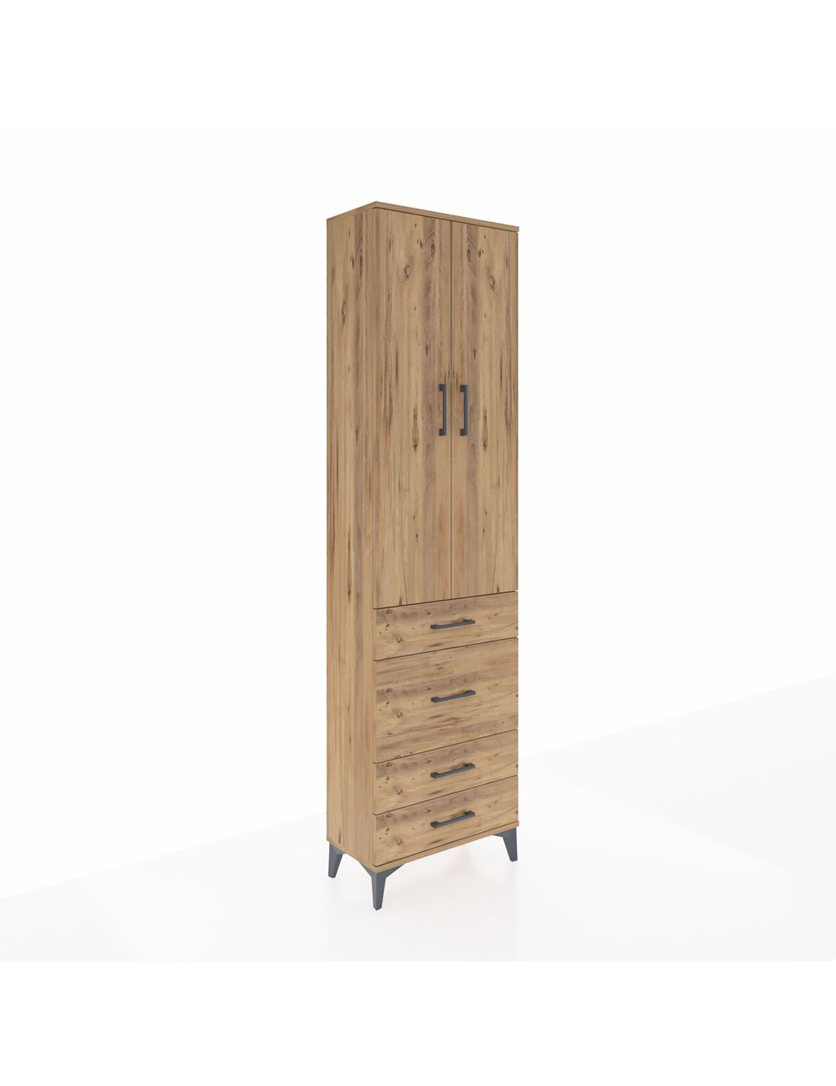 Arges Dolap 2 Raflı 4 Çekmeceli Tek Askılı 60x30x221 - S29M064V9A