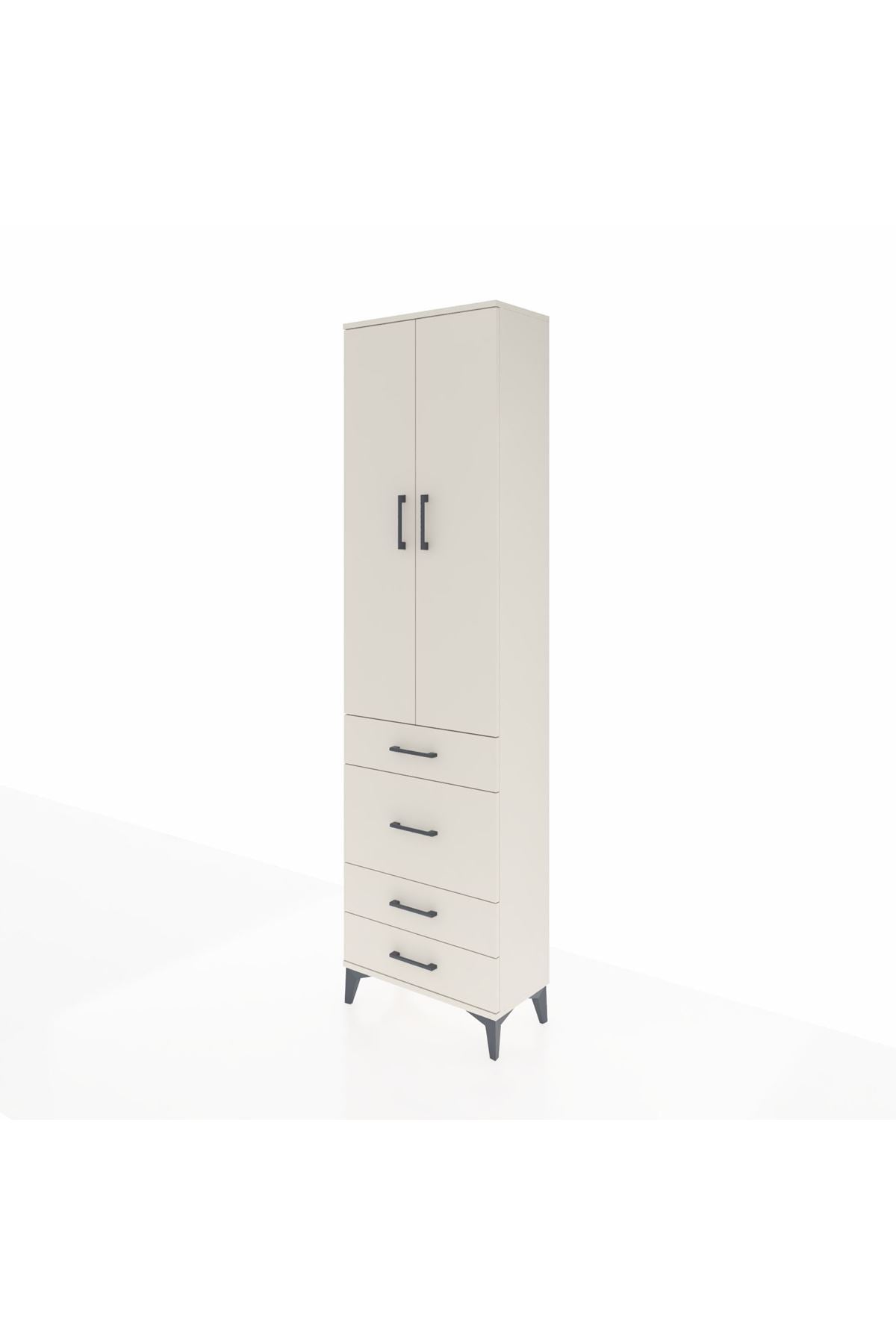 Arges Dolap 3 Raflı 4 Çekmeceli 2 Kapaklı 60x30x221 - S29M065V1A
