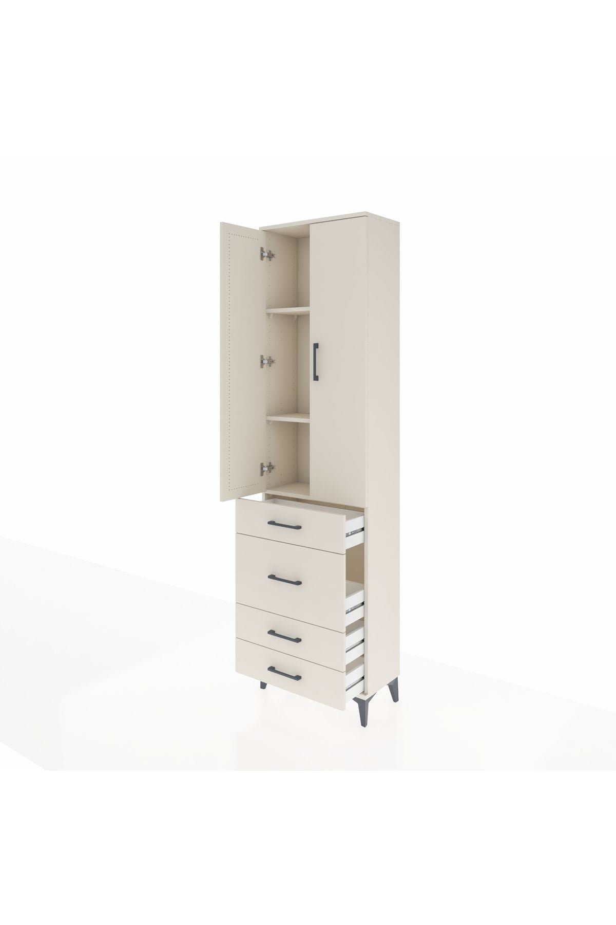 Arges Dolap 3 Raflı 4 Çekmeceli 2 Kapaklı 60x30x221 - S29M065V1A