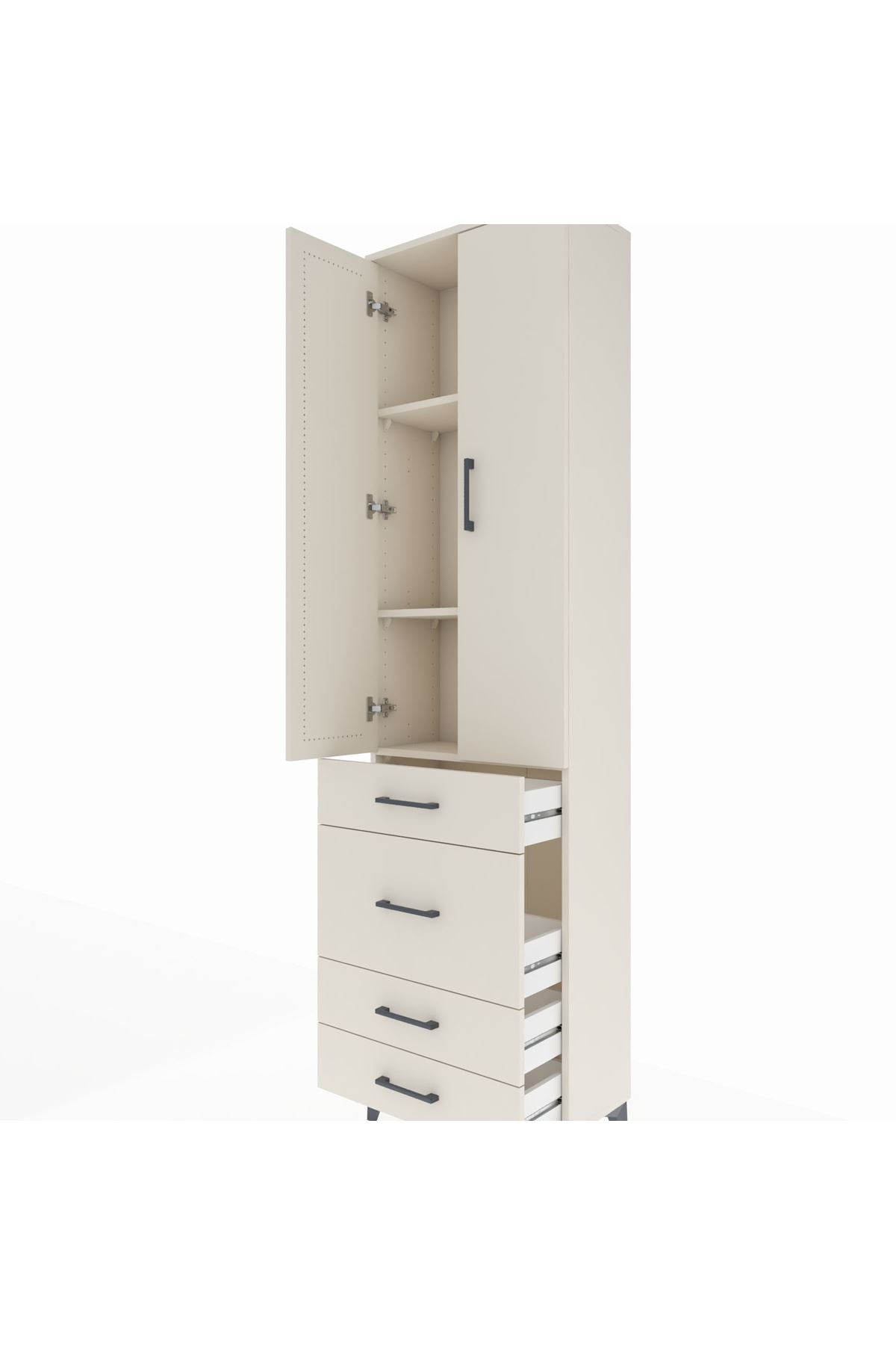 Arges Dolap 3 Raflı 4 Çekmeceli 2 Kapaklı 60x30x221 - S29M065V1A