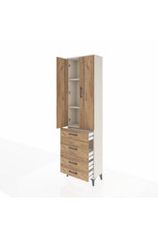 Arges Dolap 3 Raflı 4 Çekmeceli 2 Kapaklı 60x30x221 - S29M065V3A