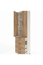 Arges Dolap 3 Raflı 4 Çekmeceli 2 Kapaklı 60x30x221 - S29M065V3A