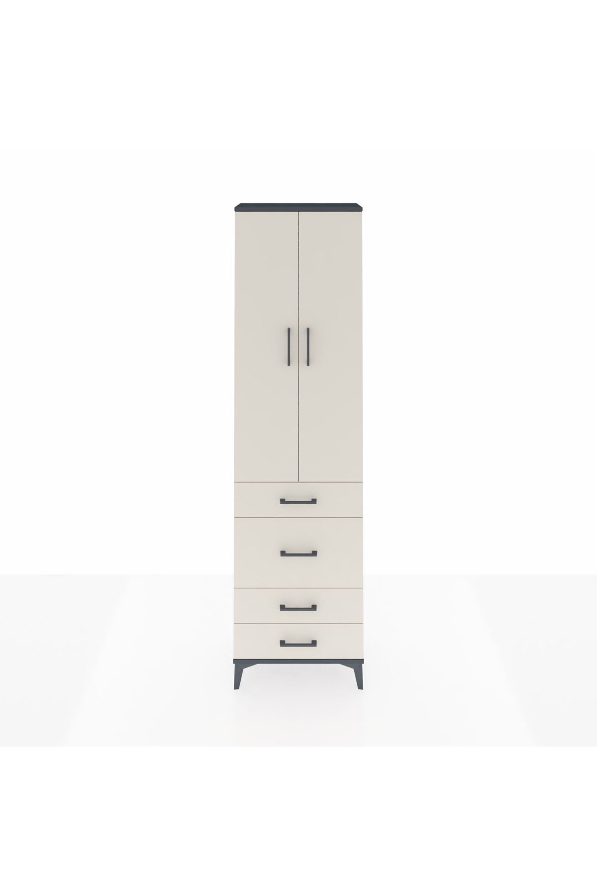 Arges Dolap 3 Raflı 4 Çekmeceli 2 Kapaklı 60x30x221 - S29M065V4A