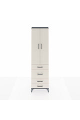 Arges Dolap 3 Raflı 4 Çekmeceli 2 Kapaklı 60x30x221