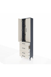 Arges Dolap 3 Raflı 4 Çekmeceli 2 Kapaklı 60x30x221 - S29M065V4A