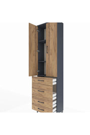 Arges Dolap 3 Raflı 4 Çekmeceli 2 Kapaklı 60x30x221 - S29M065V6A