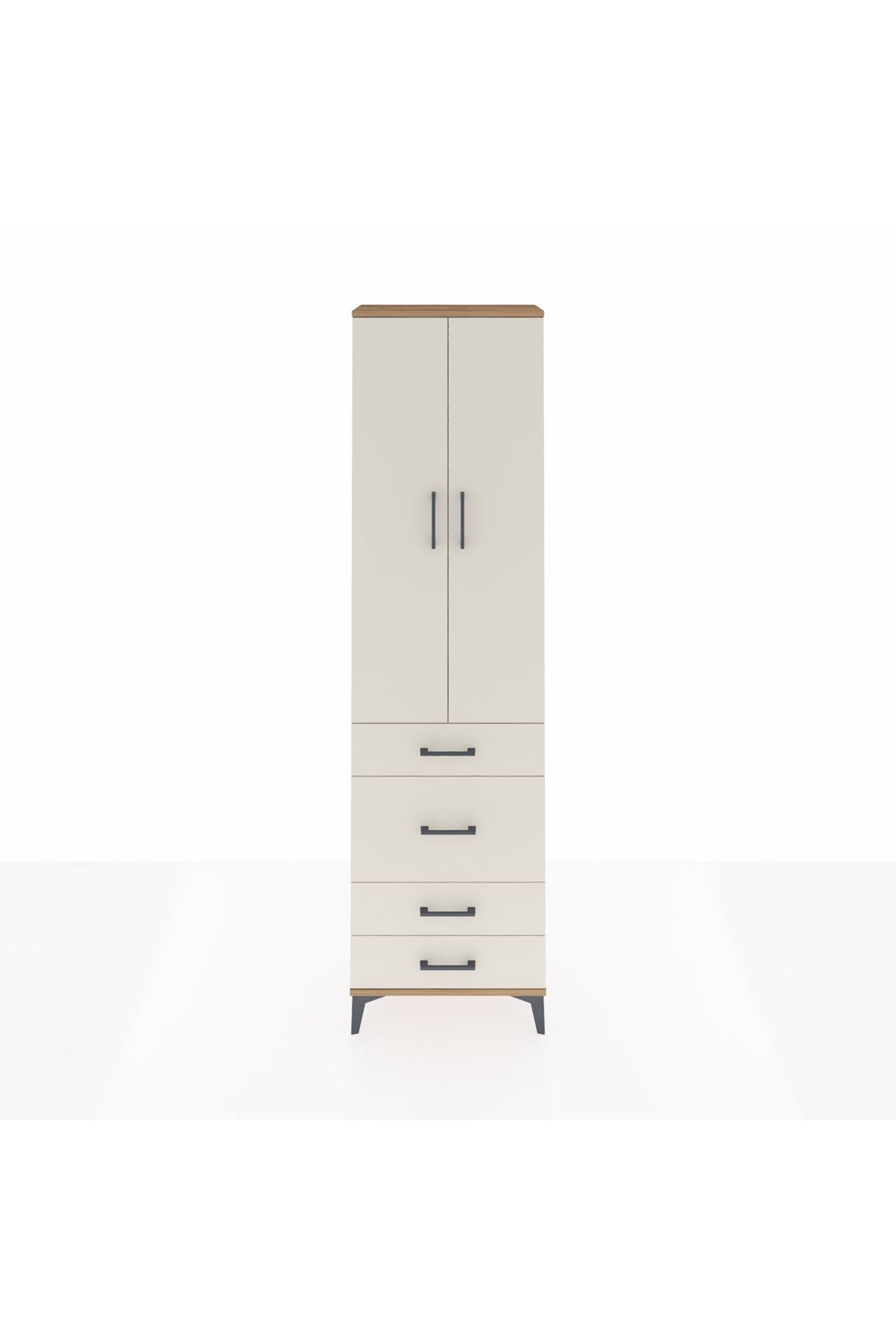 Arges Dolap 3 Raflı 4 Çekmeceli 2 Kapaklı 60x30x221 - S29M065V7A