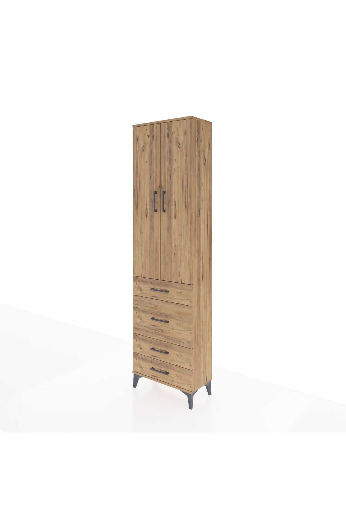 Arges Dolap 3 Raflı 4 Çekmeceli 2 Kapaklı 60x30x221 - S29M065V9A