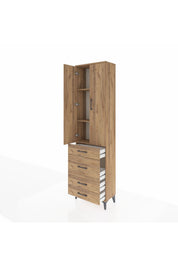Arges Dolap 3 Raflı 4 Çekmeceli 2 Kapaklı 60x30x221 - S29M065V9A