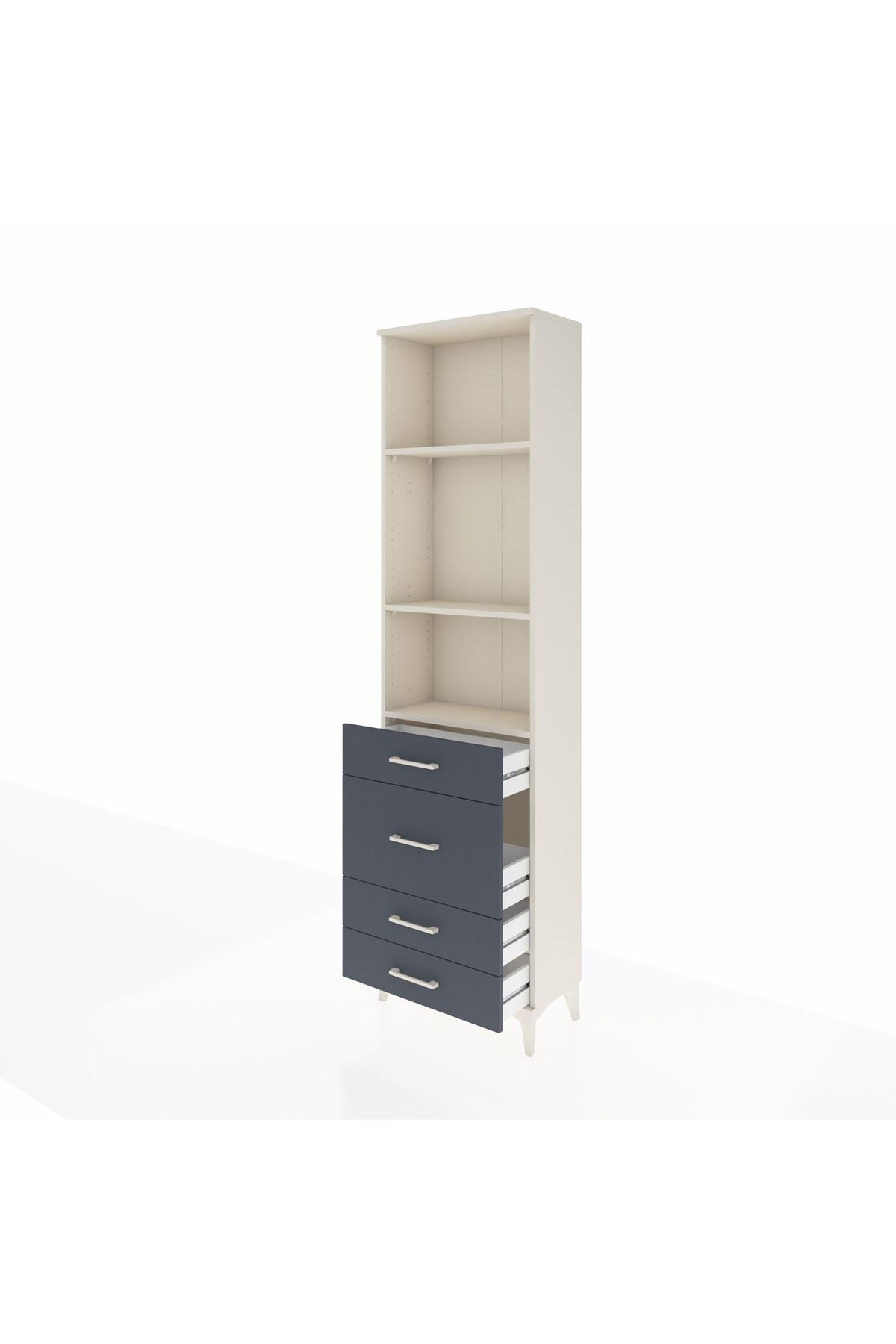 Arges Dolap 3 Raflı 4 Çekmeceli 60x30x221 - S29M066V2A