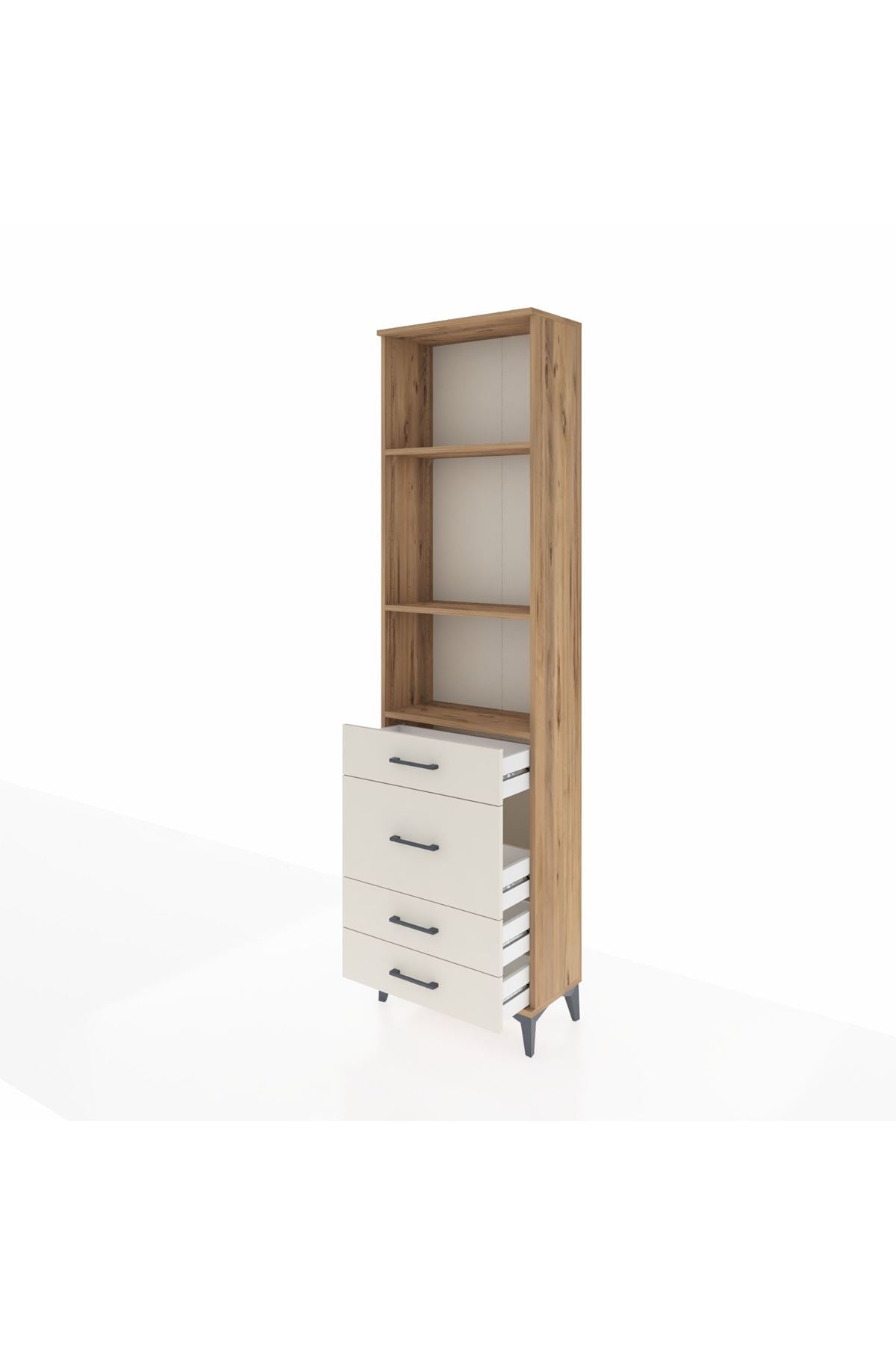 Arges Dolap 3 Raflı 4 Çekmeceli 60x30x221 - S29M066V7A