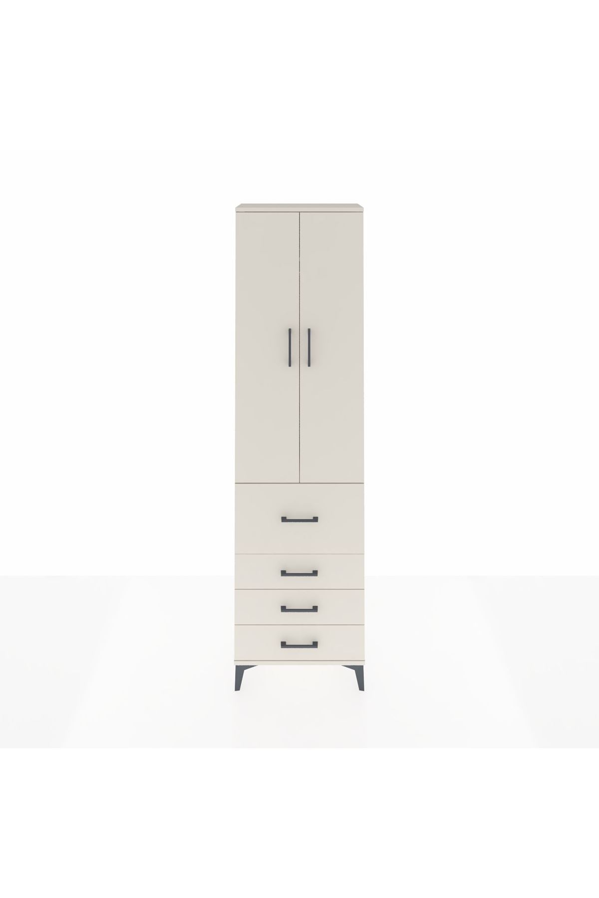 Arges Dolap 2 Raflı 4 Çekmeceli Tek Askılı 60x30x221 - S29M067V1A