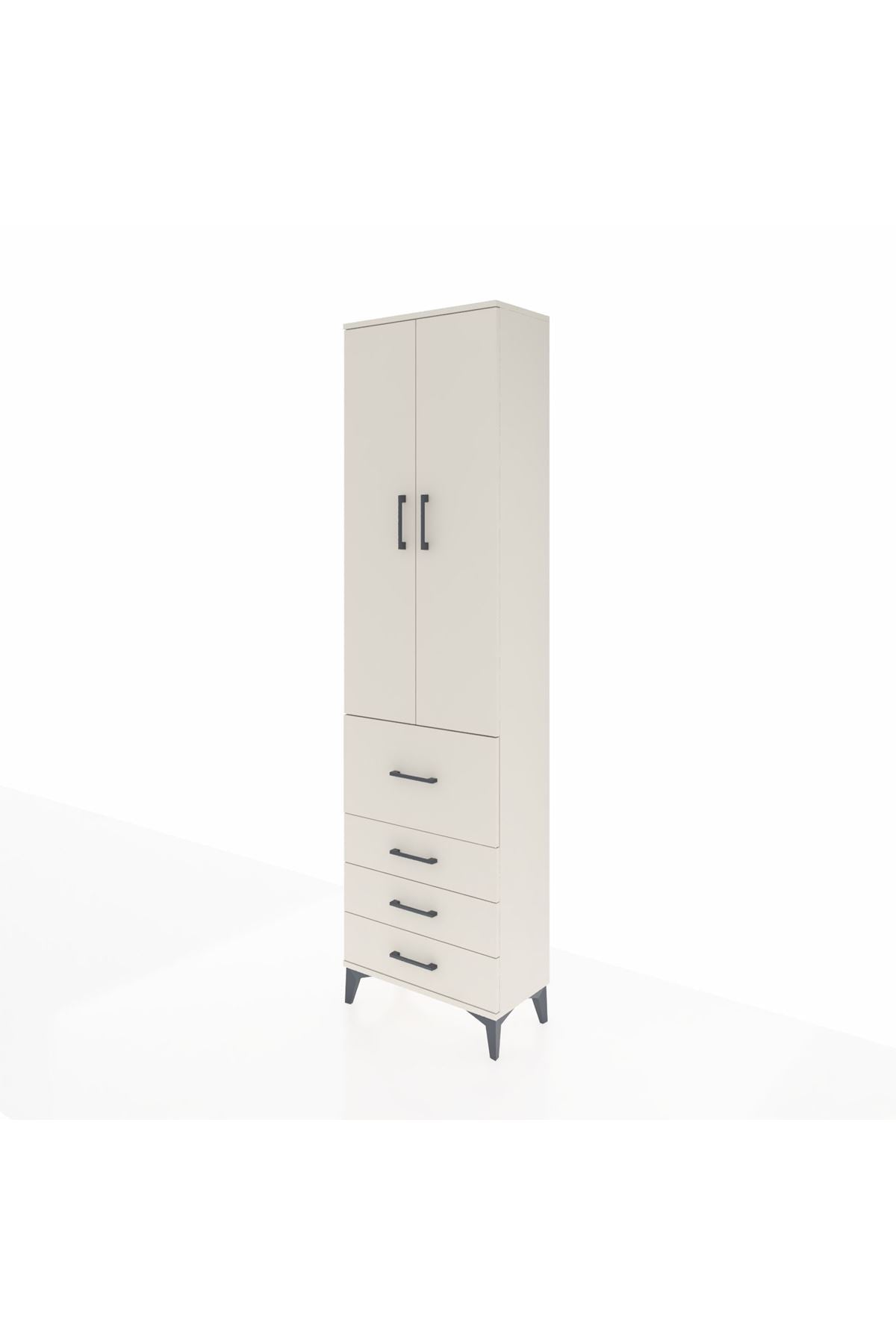 Arges Dolap 2 Raflı 4 Çekmeceli Tek Askılı 60x30x221 - S29M067V1A