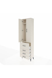Arges Dolap 2 Raflı 4 Çekmeceli Tek Askılı 60x30x221 - S29M067V1A