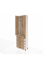 Arges Dolap 2 Raflı 4 Çekmeceli Tek Askılı 60x30x221 - S29M067V3A