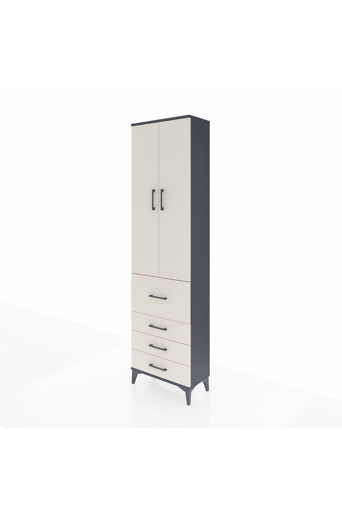 Arges Dolap 2 Raflı 4 Çekmeceli Tek Askılı 60x30x221 - S29M067V4A